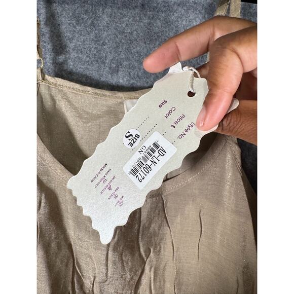 Pretty Angel Dress Women S Brown Linen Blend Midi Lagenlook hippie minimalist4 - Picture 3 of 8